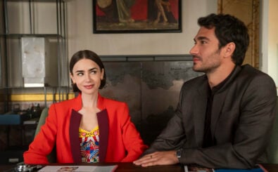 Emily in Paris. (L to R) Lily Collins as Emily, Eugenio Franceschini as Marcello in Emily in Paris. Cr. Caroline Dubois/Netflix © 2025
