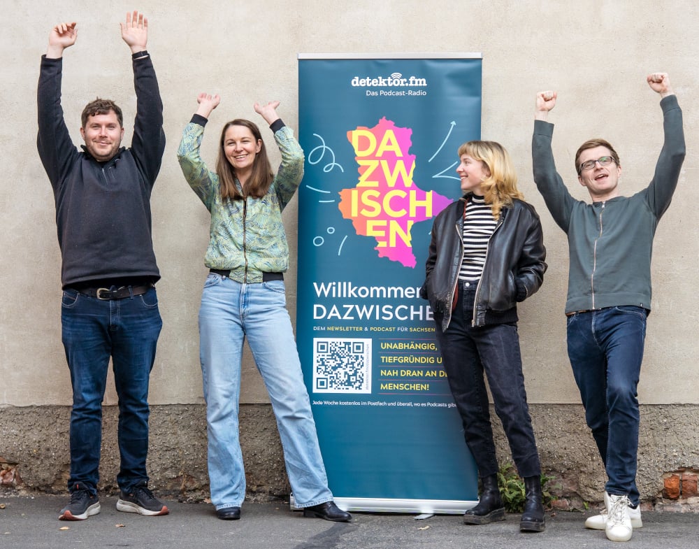 Leonard, Katja, Marie und Christian freuen sich über die Nominierung. Foto: Ina Lebedjew.