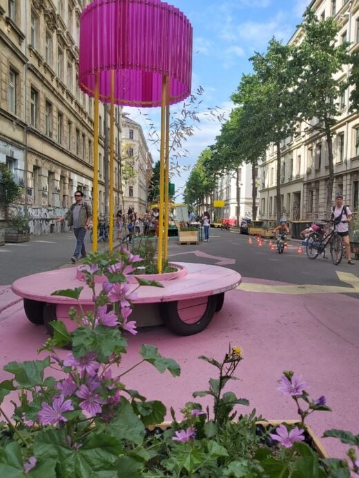 Umgestaltung einer Straße. Foto: Superblocks Leipzig e.V.